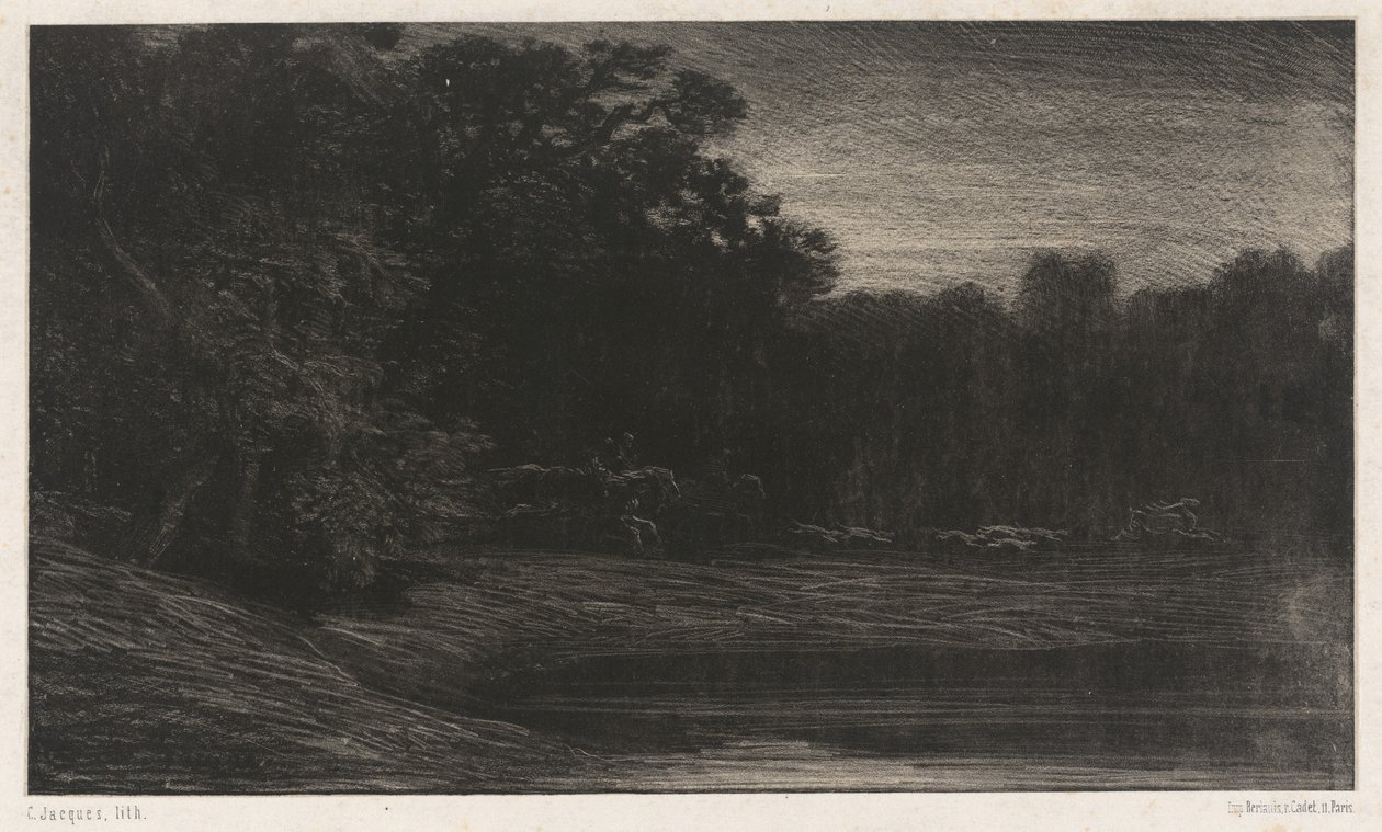 Hjortejakt av Charles Emile Jacque