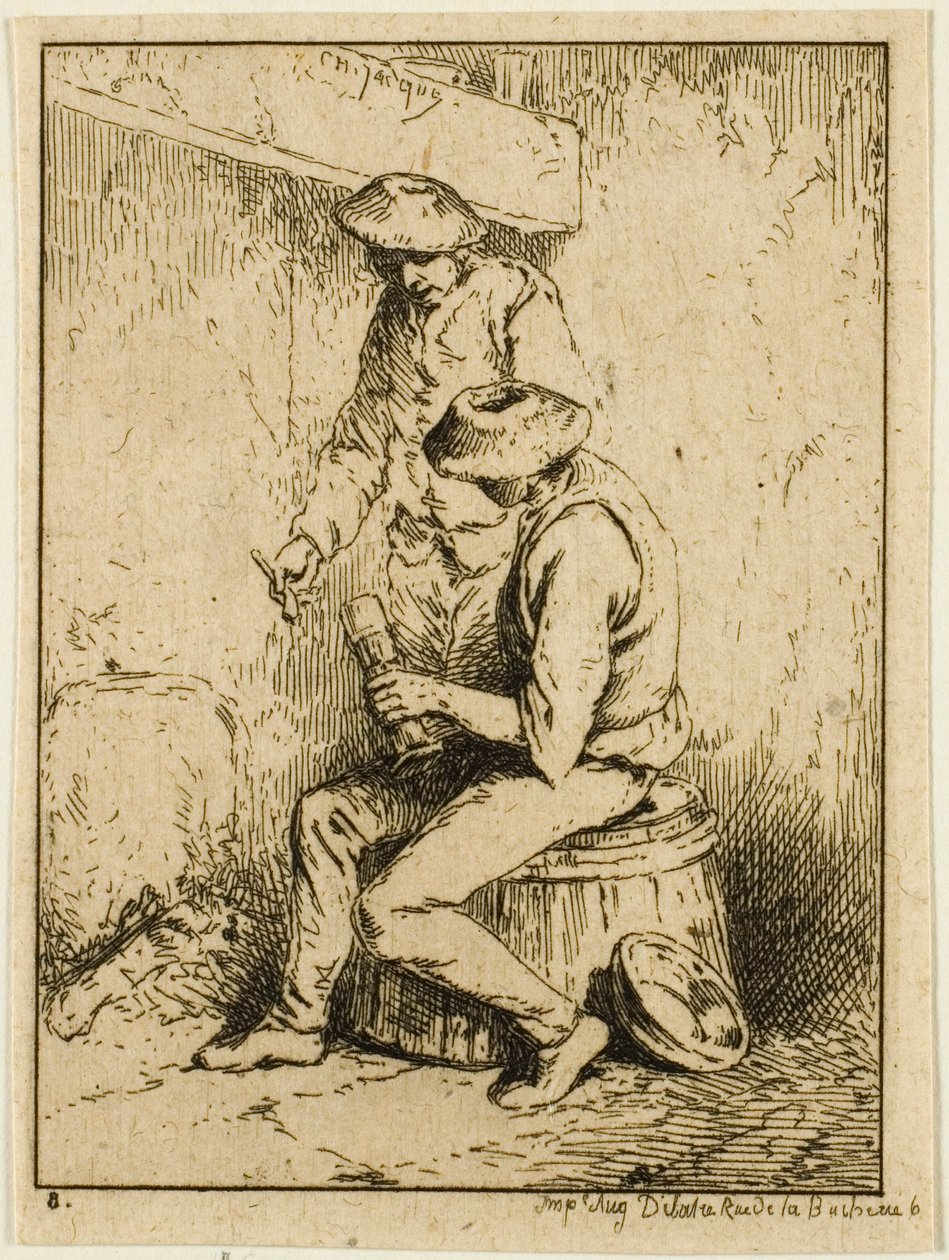 Drikkere av Charles Emile Jacque