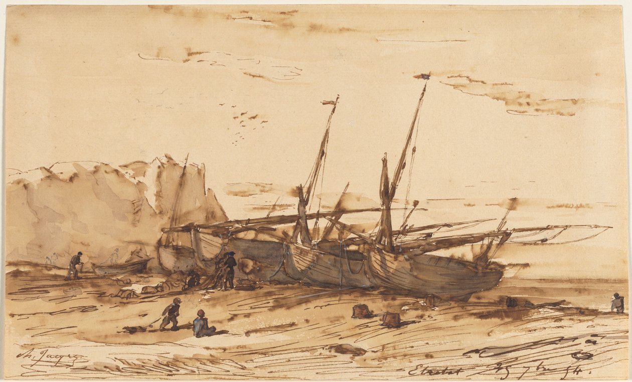 Etretat av Charles Emile Jacque