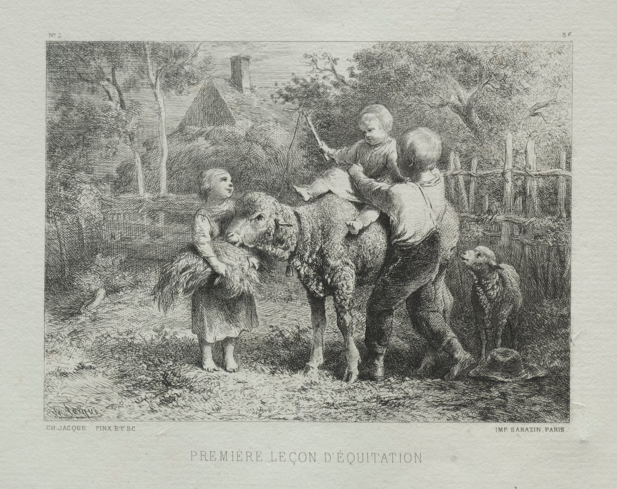 Første ridetime. av Charles Emile Jacque