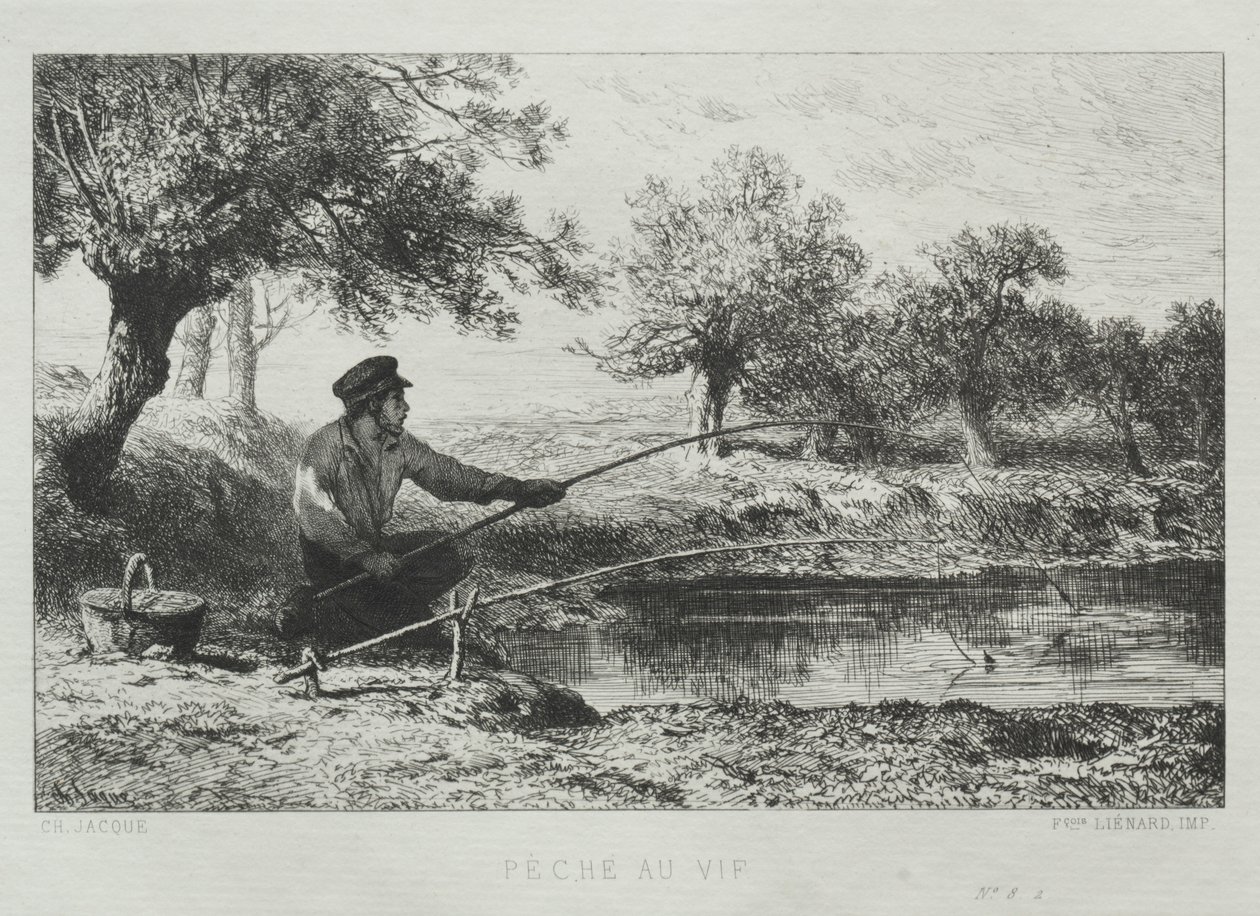 Fiske. av Charles Emile Jacque