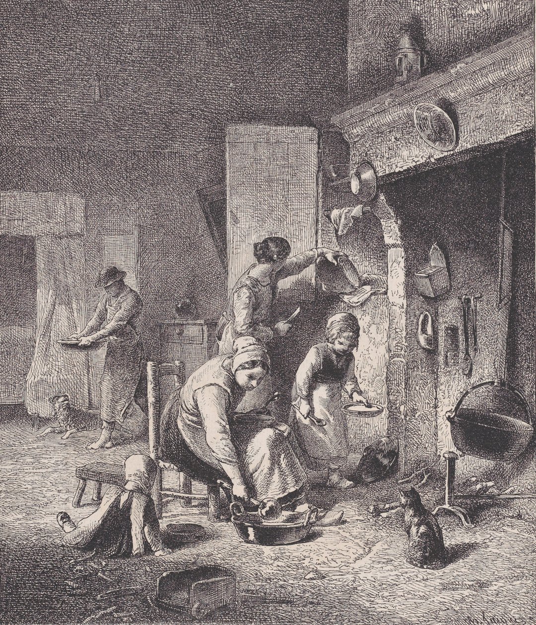 Velling, fra Le Magasin Pittoresque, ca. 1852. av Charles Emile Jacque