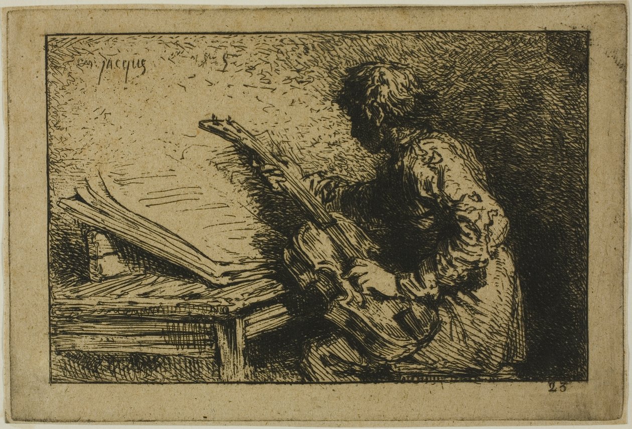 Gitarspiller av Charles Emile Jacque