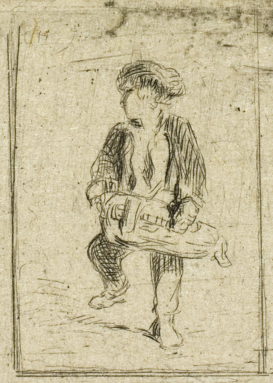 Hurdy-Gurdy-spiller av Charles Emile Jacque