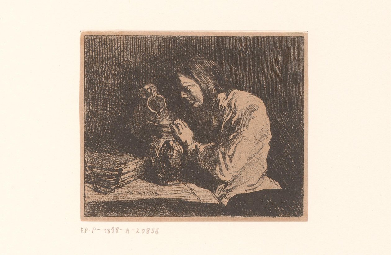 Ung mann med mugge av Charles Emile Jacque