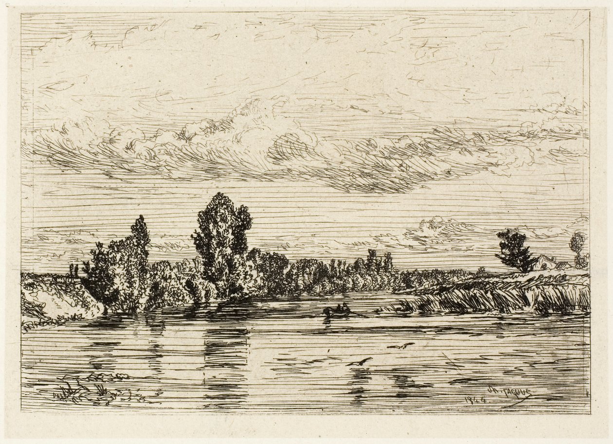 Landskap nær Asnières av Charles Emile Jacque