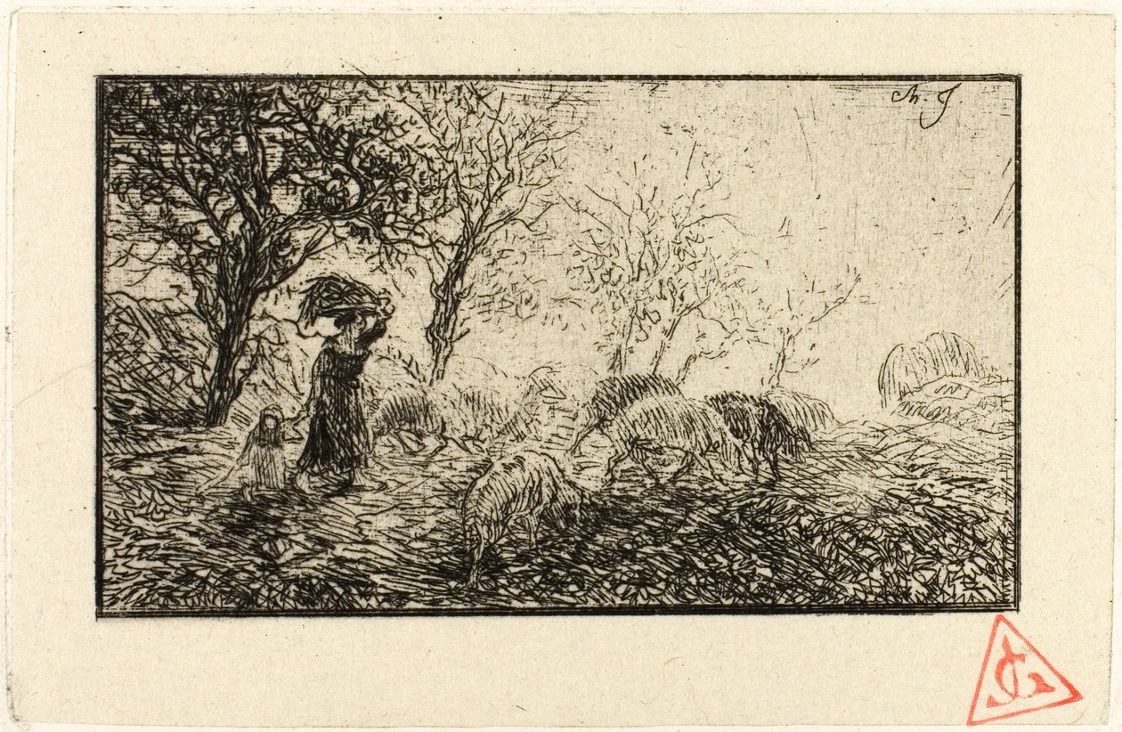 Landskap og dyr av Charles Emile Jacque