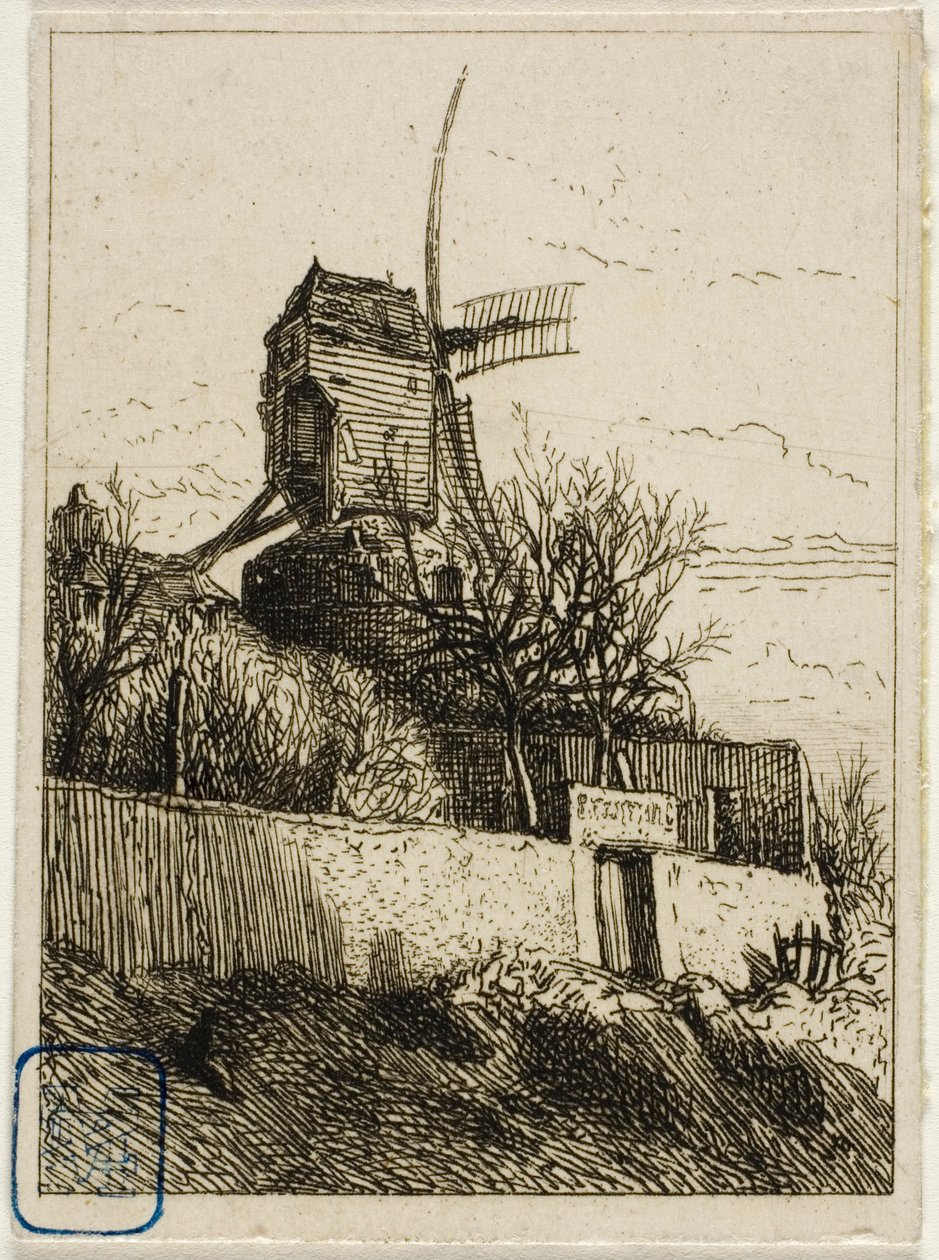 Lille mølle på Montmartre av Charles Emile Jacque