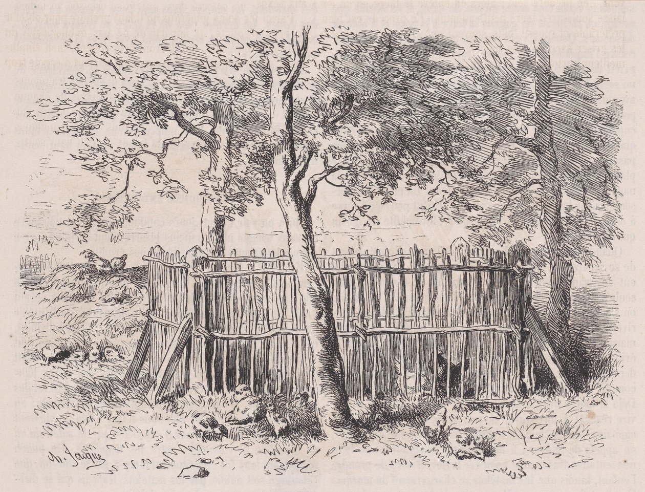 Skolepark, fra Magasin Pittoresque, ca. 1852. av Charles Emile Jacque