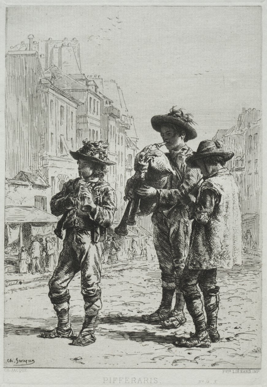 Pifferaris. av Charles Emile Jacque