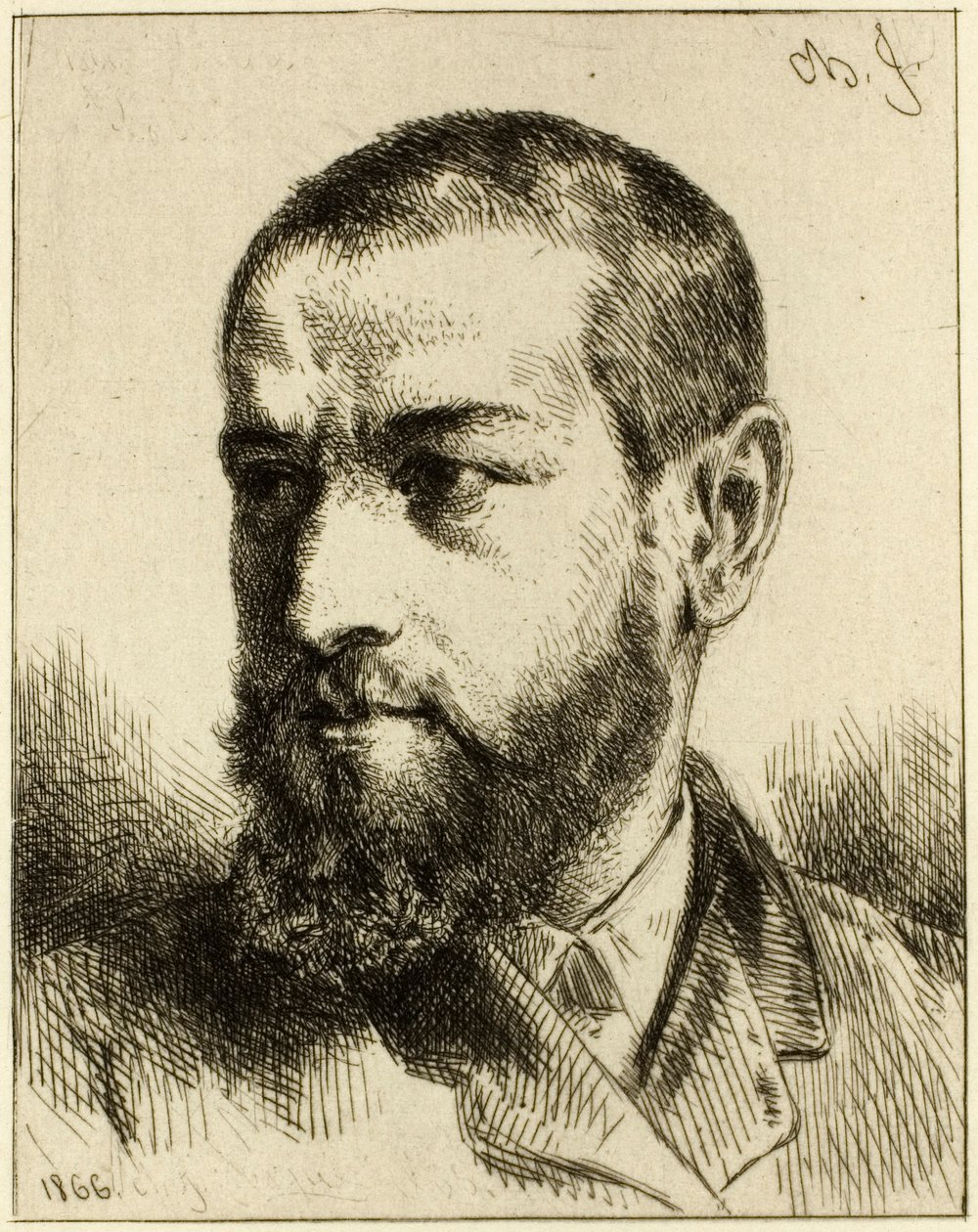 Portrett av J.J. Guiffrey av Charles Emile Jacque