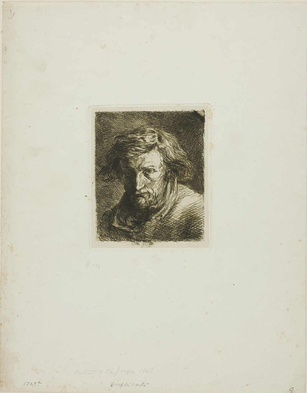Portrett av kunstneren av Charles Emile Jacque