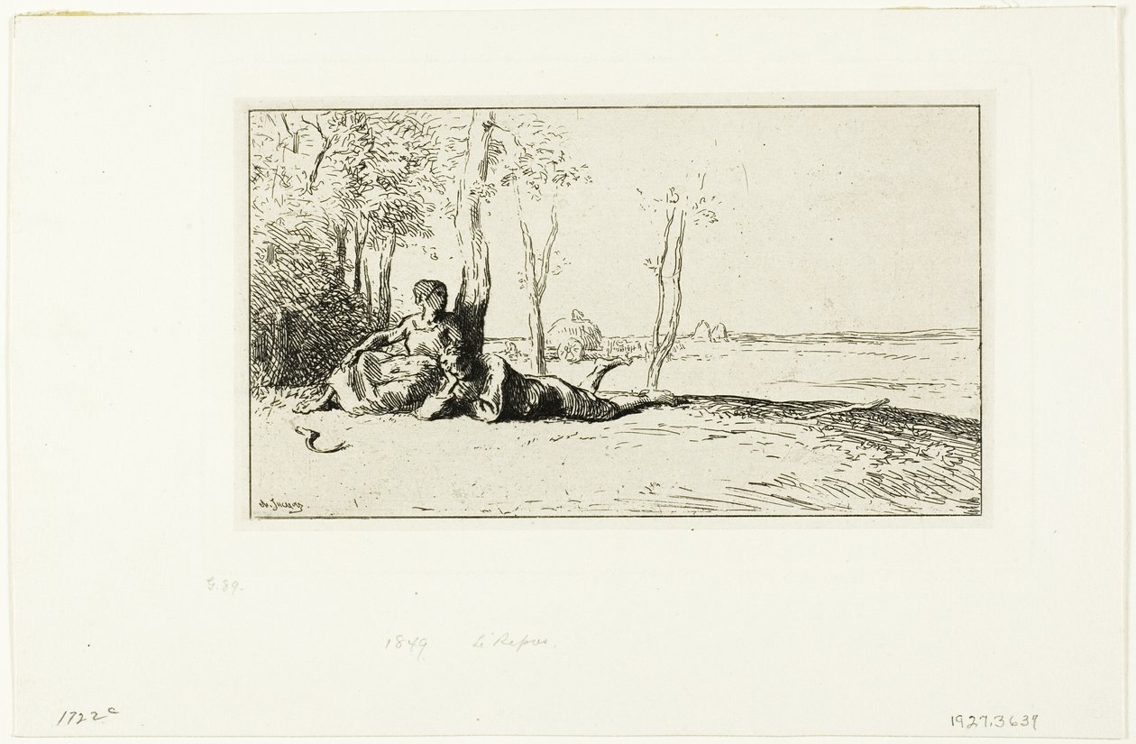 Høstere i hvile av Charles Emile Jacque