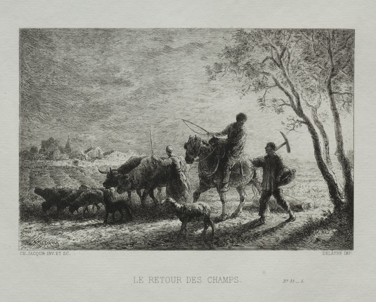 Retur fra feltene. av Charles Emile Jacque