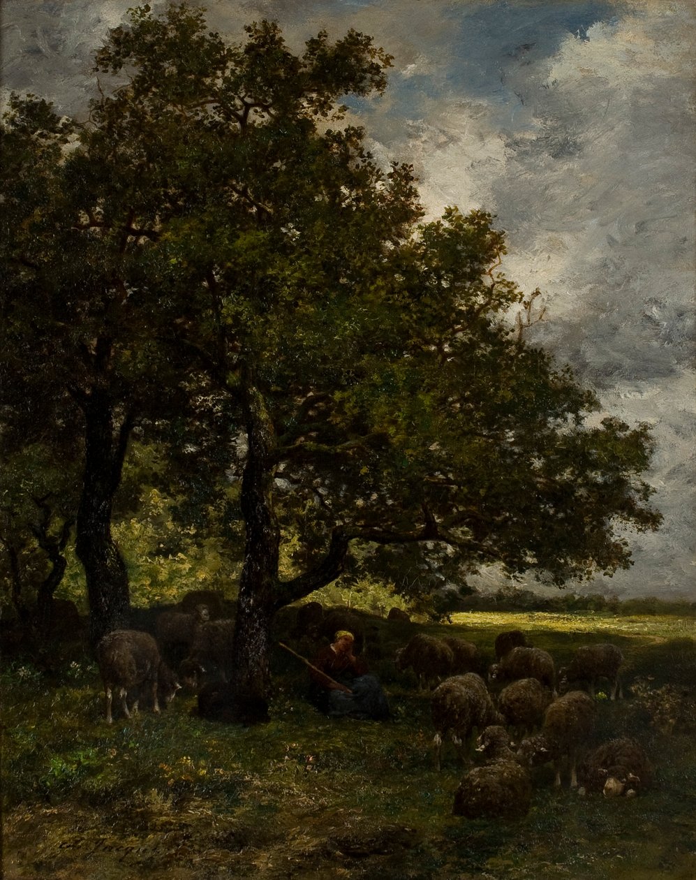 Landlig landskap av Charles Emile Jacque