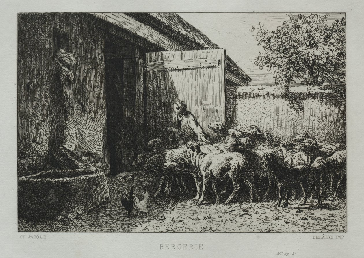 Sauefjøs. av Charles Emile Jacque