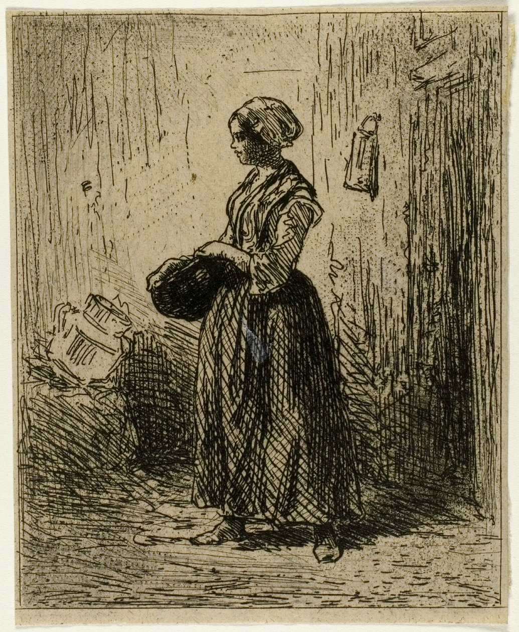 Stående bondekvinne av Charles Emile Jacque