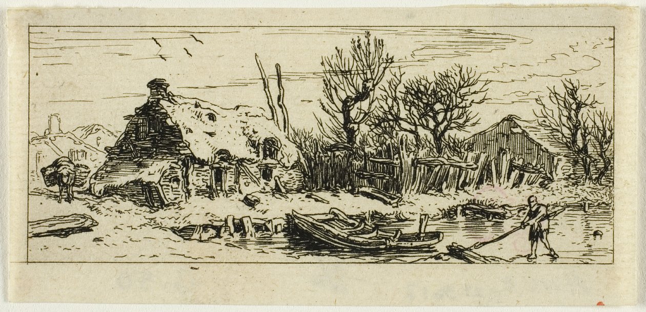 The Frozen Pond, liten tallerken av Charles Emile Jacque