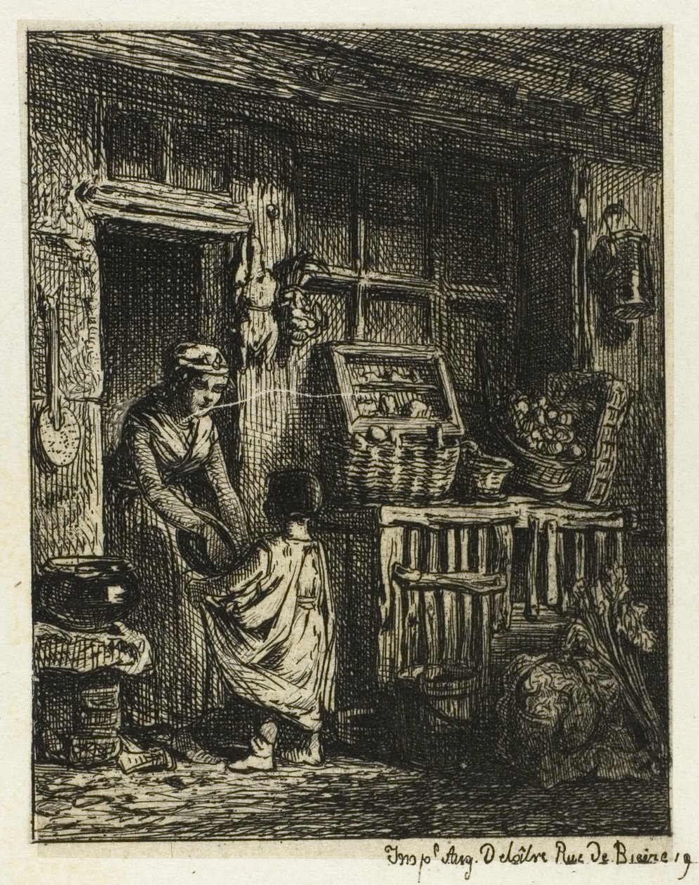 Frukthandleren og barnet av Charles Emile Jacque