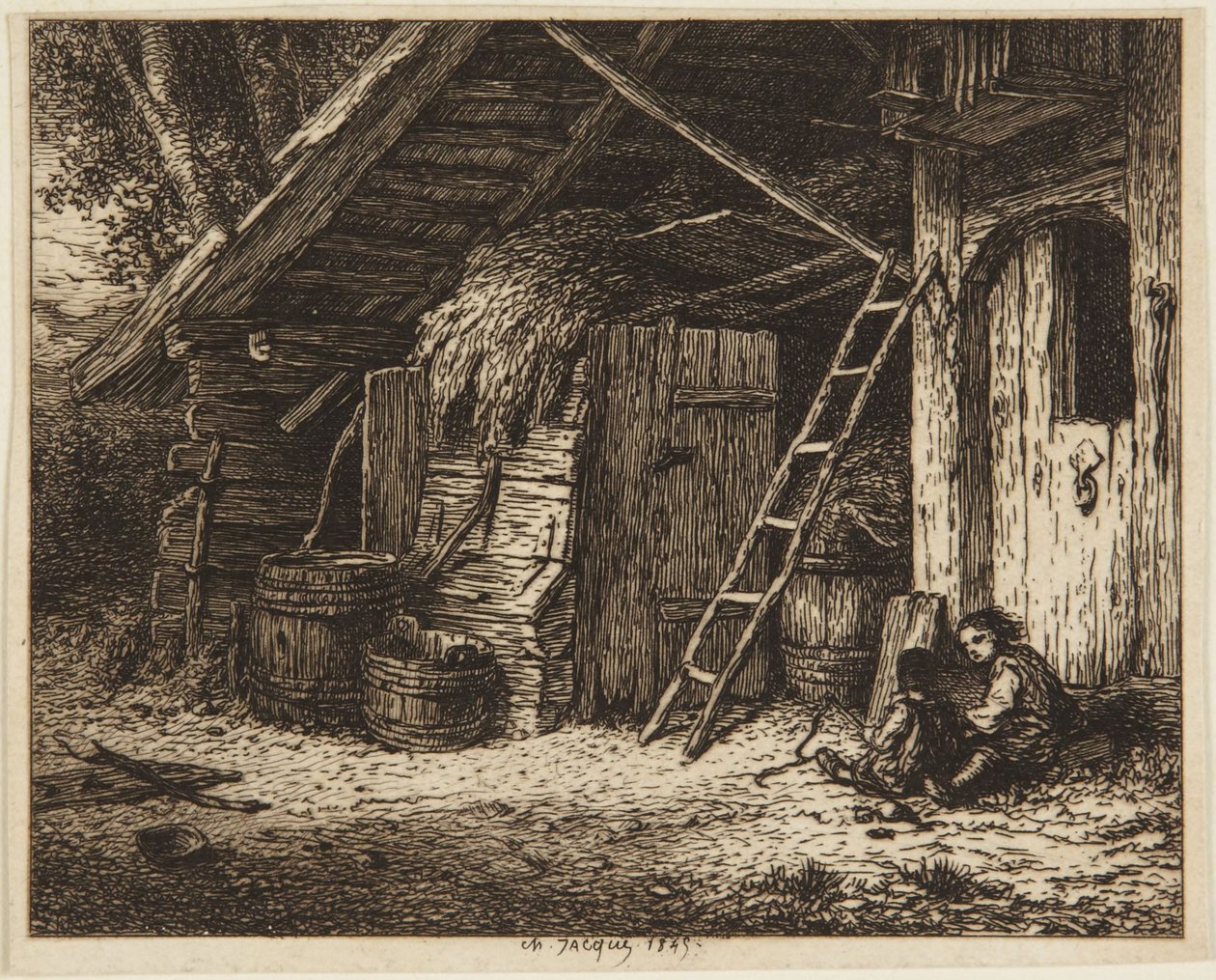 Hønekuppet - 1849 av Charles Emile Jacque