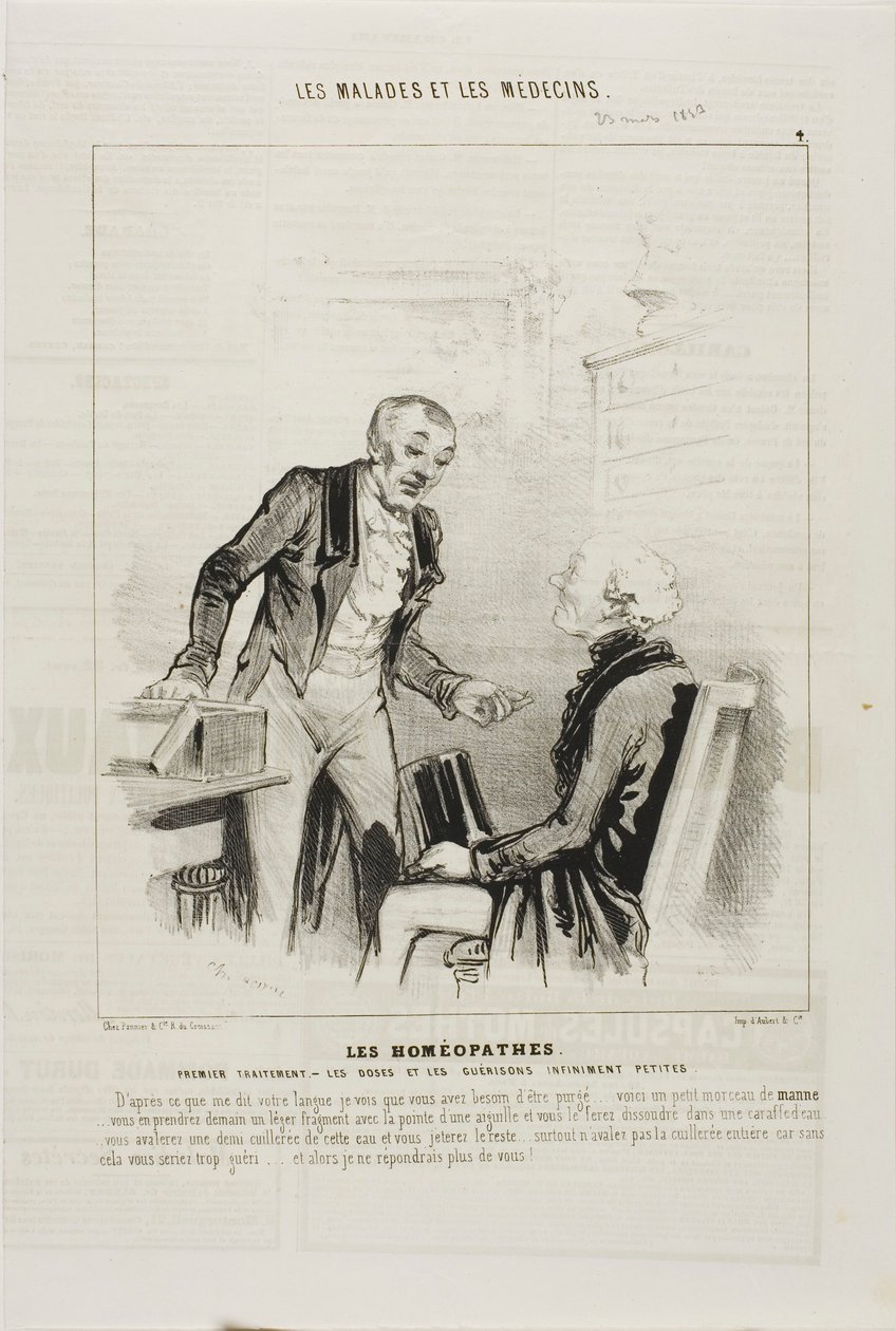 Homeopatene: Første behandling (plate 4) av Charles Emile Jacque