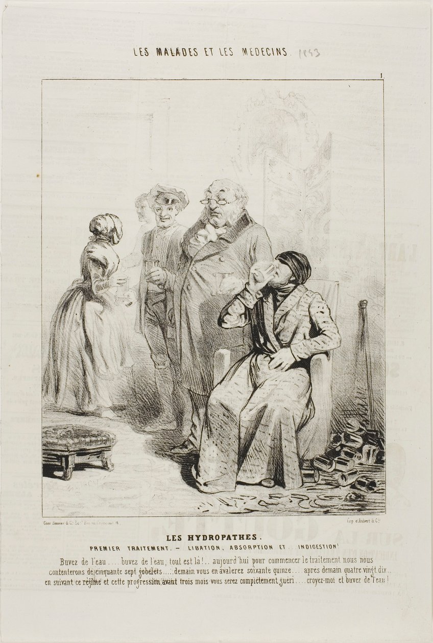 The Hydropaths: First Treatment (plate 1) av Charles Emile Jacque