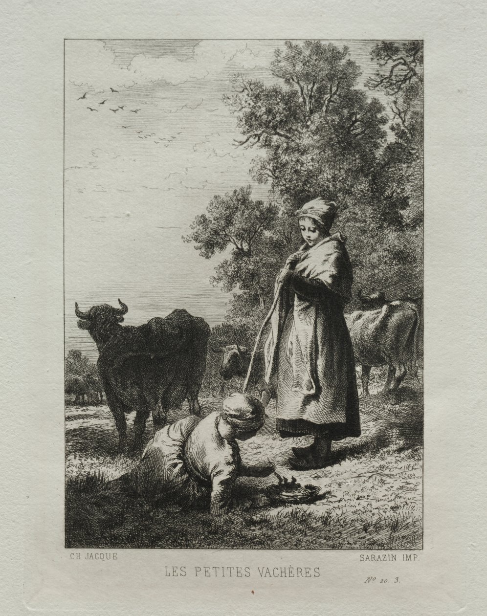 De små kuhyrene av Charles Emile Jacque