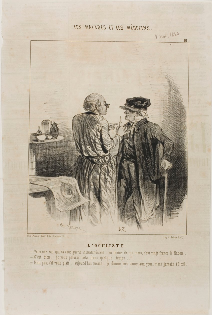 The Oculist (plate 18) av Charles Emile Jacque