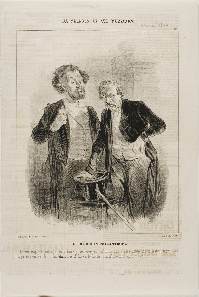 Den filantropiske legen (plate 10) av Charles Emile Jacque