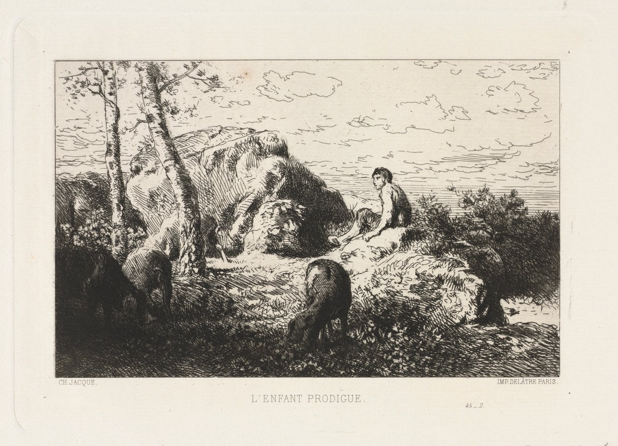 Det fortapte barnet. av Charles Emile Jacque