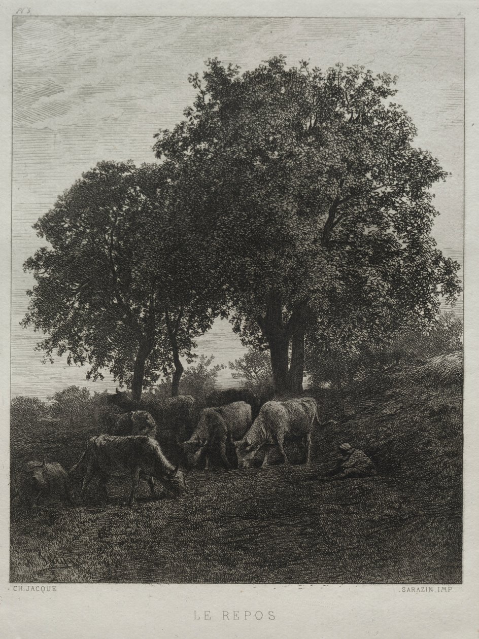 The Repose. av Charles Emile Jacque