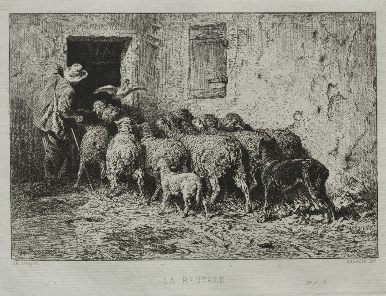 Tilbakekomsten. av Charles Emile Jacque
