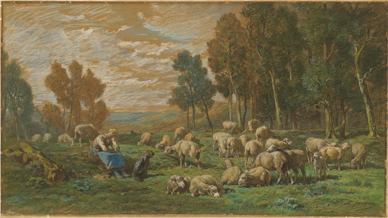 Gjeterjenten av Charles Emile Jacque