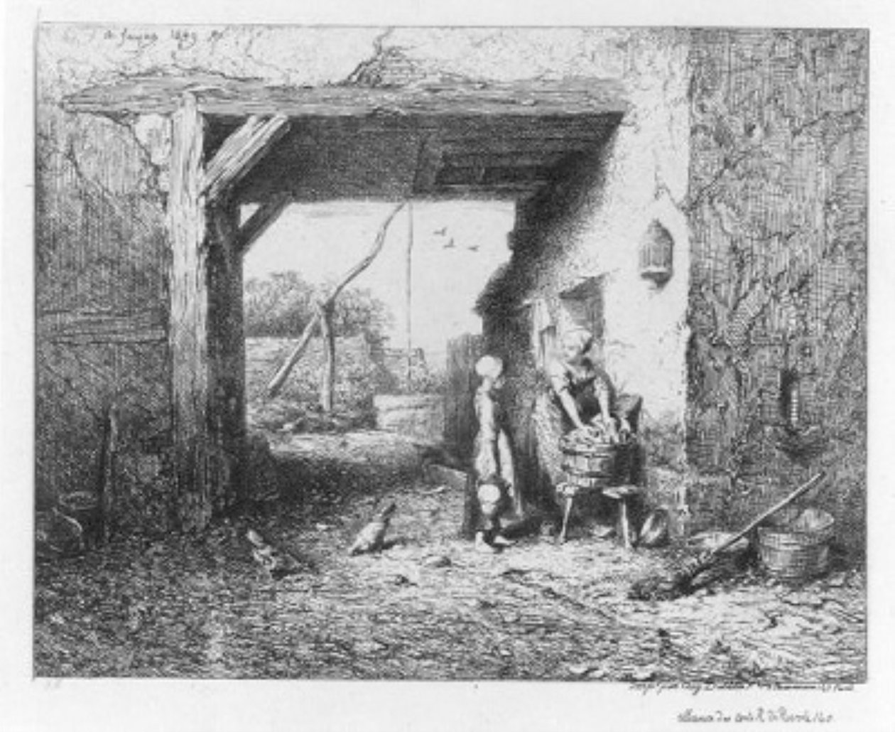 «Vaskedag» av Charles Emile Jacque