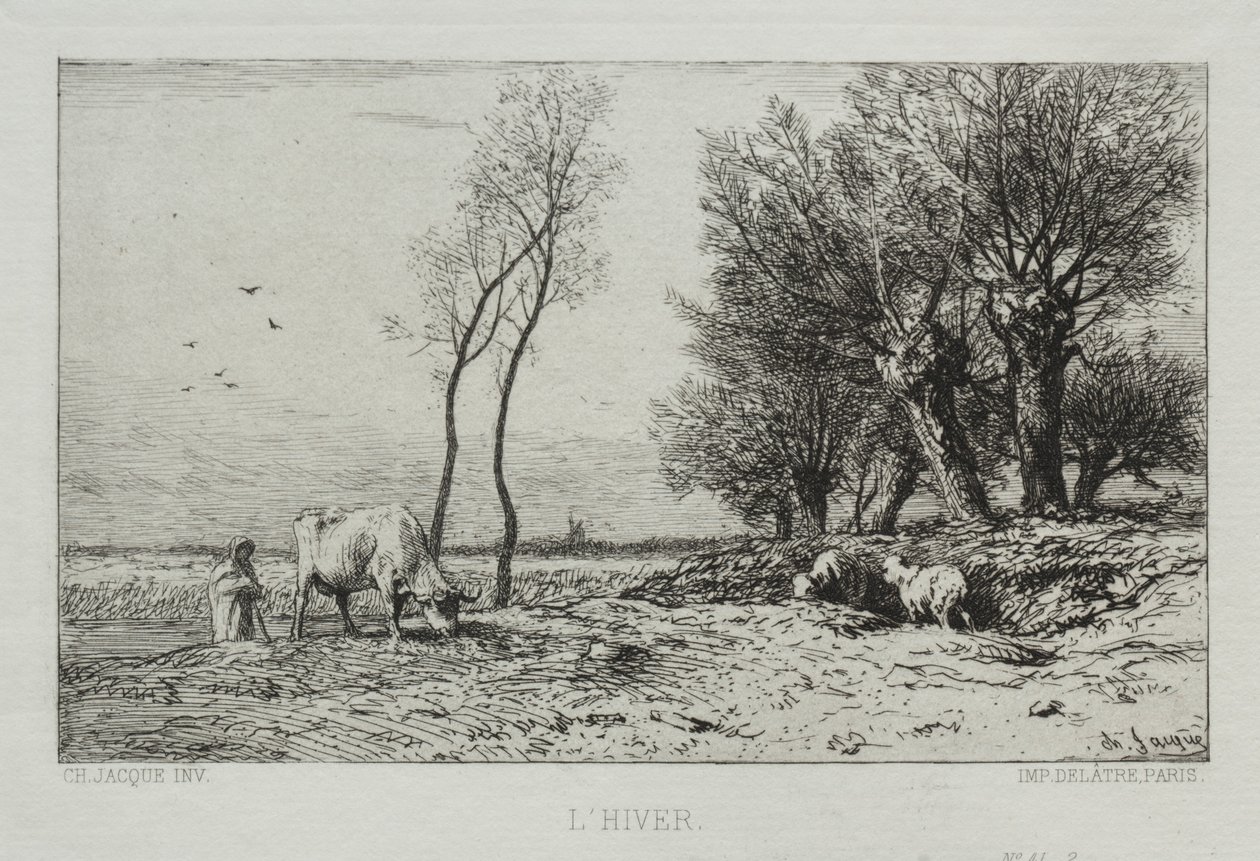 Vinter. av Charles Emile Jacque