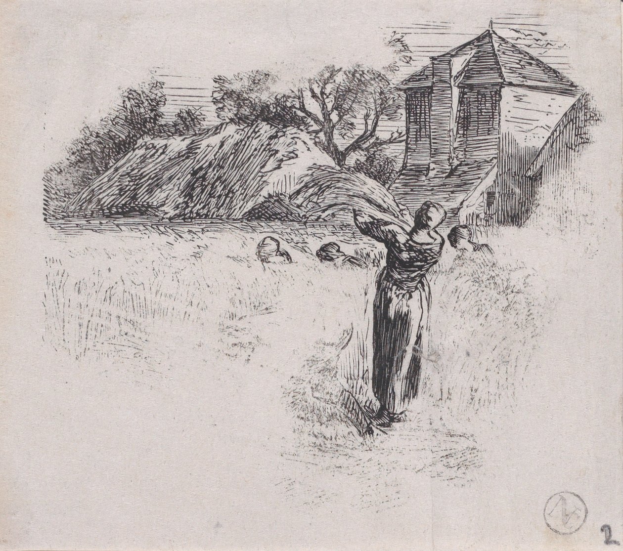 Kvinne som bærer skjær, ca. 1853. av Charles Emile Jacque