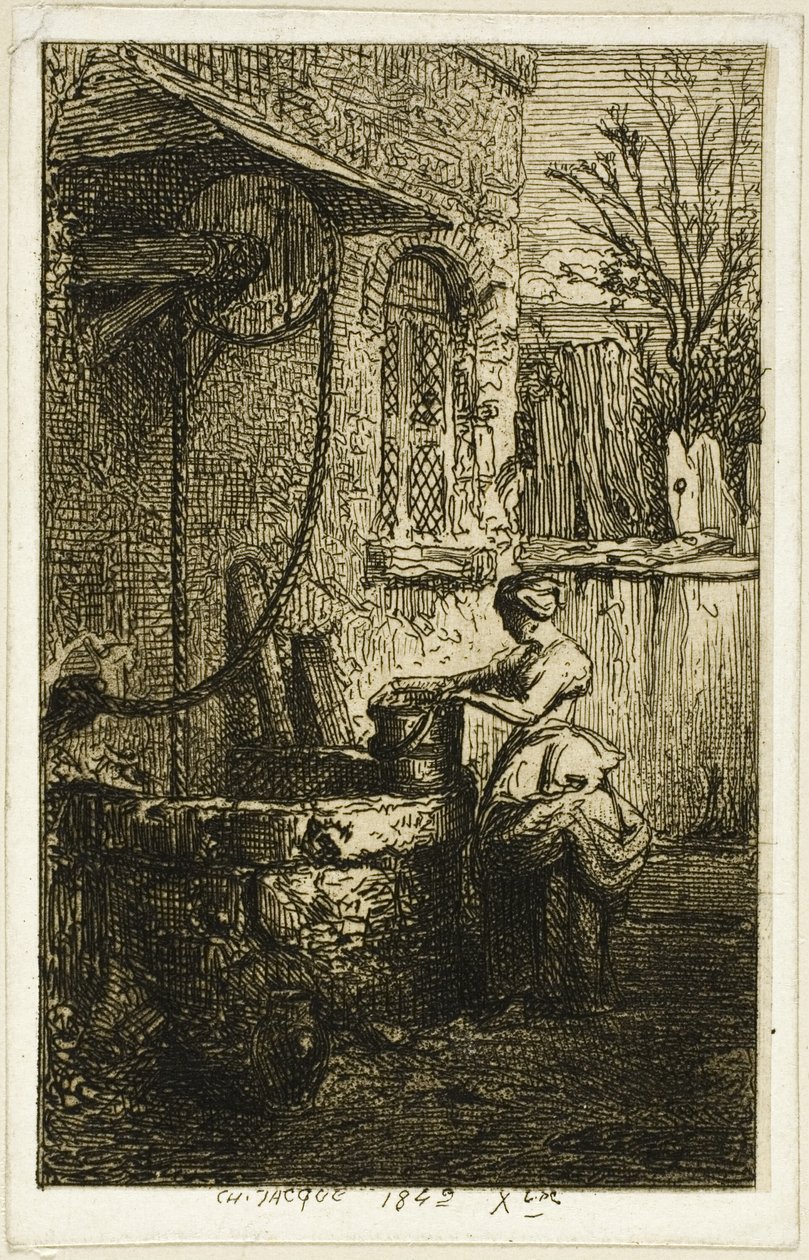 Kvinne ved en brønn av Charles Emile Jacque