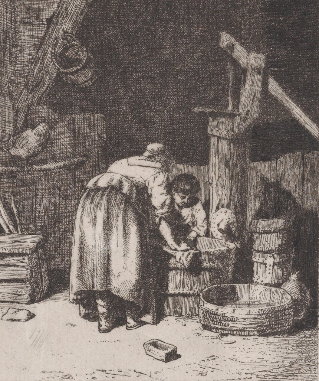 Damevask, ca. 1845-50. av Charles Emile Jacque
