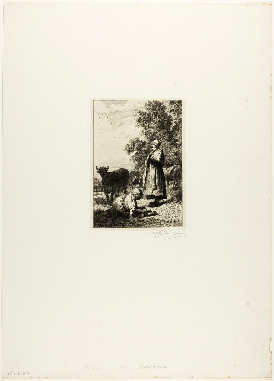 Unge kuherder av Charles Emile Jacque