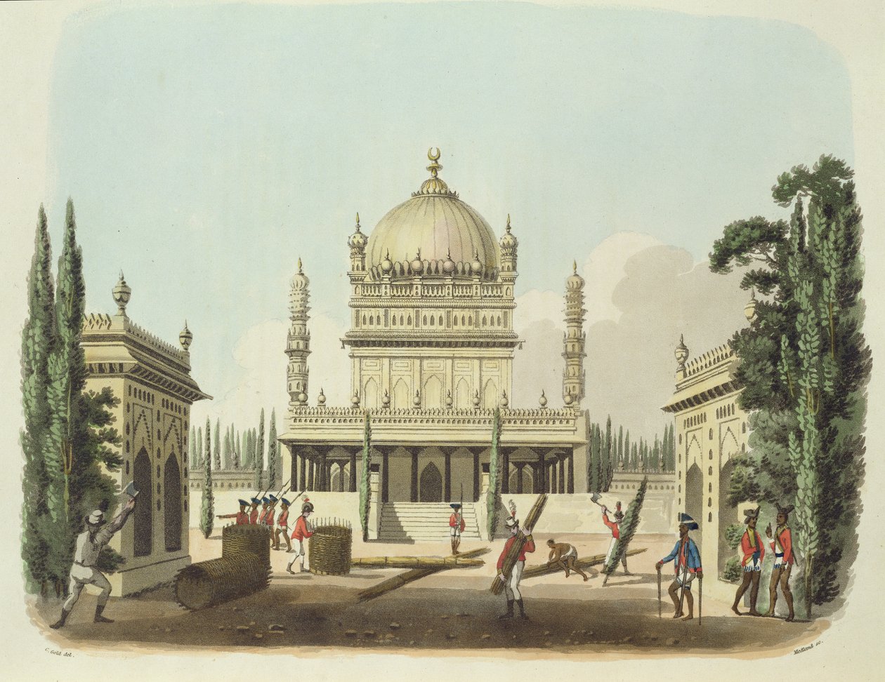The Tomb of Hyder Ali and Tippoo Sultan, plate 49 fra 