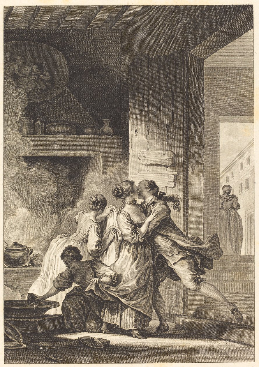 Vi tenker aldri på alt av Charles Emmanuel Patas after Jean Honoré Fragonard