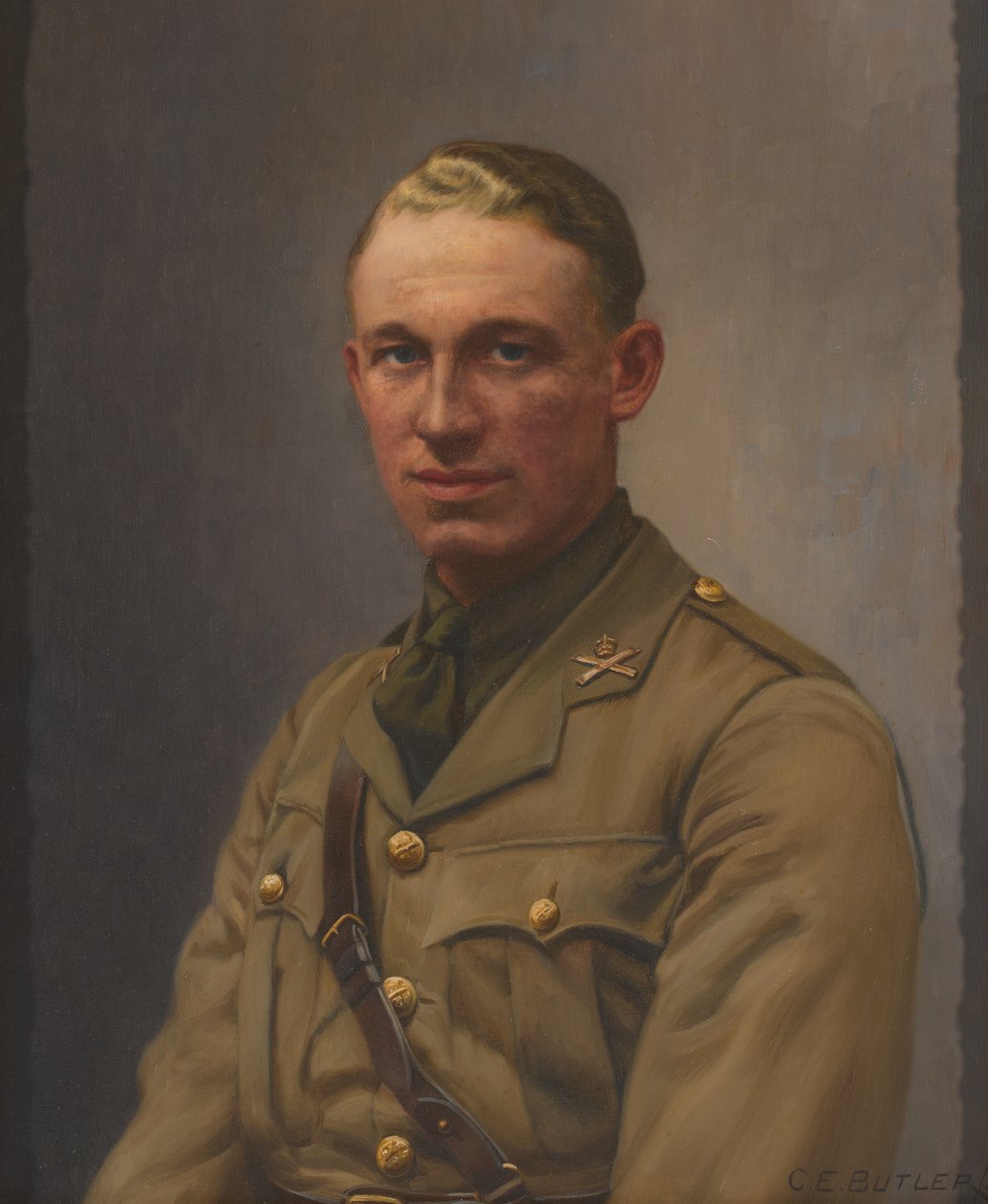 Løytnant A L Bobby, Machine Gun Corps and the Middlesex Regiment, 1917 ca. av Charles Ernest Butler