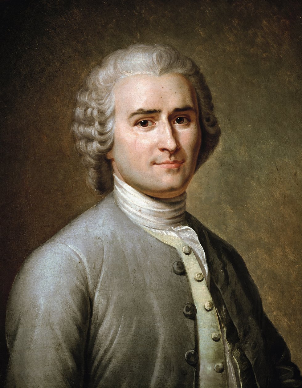 Portrett av Jean-Jacques Rousseau, sveitsisk filosof (pastell av Charles Escot