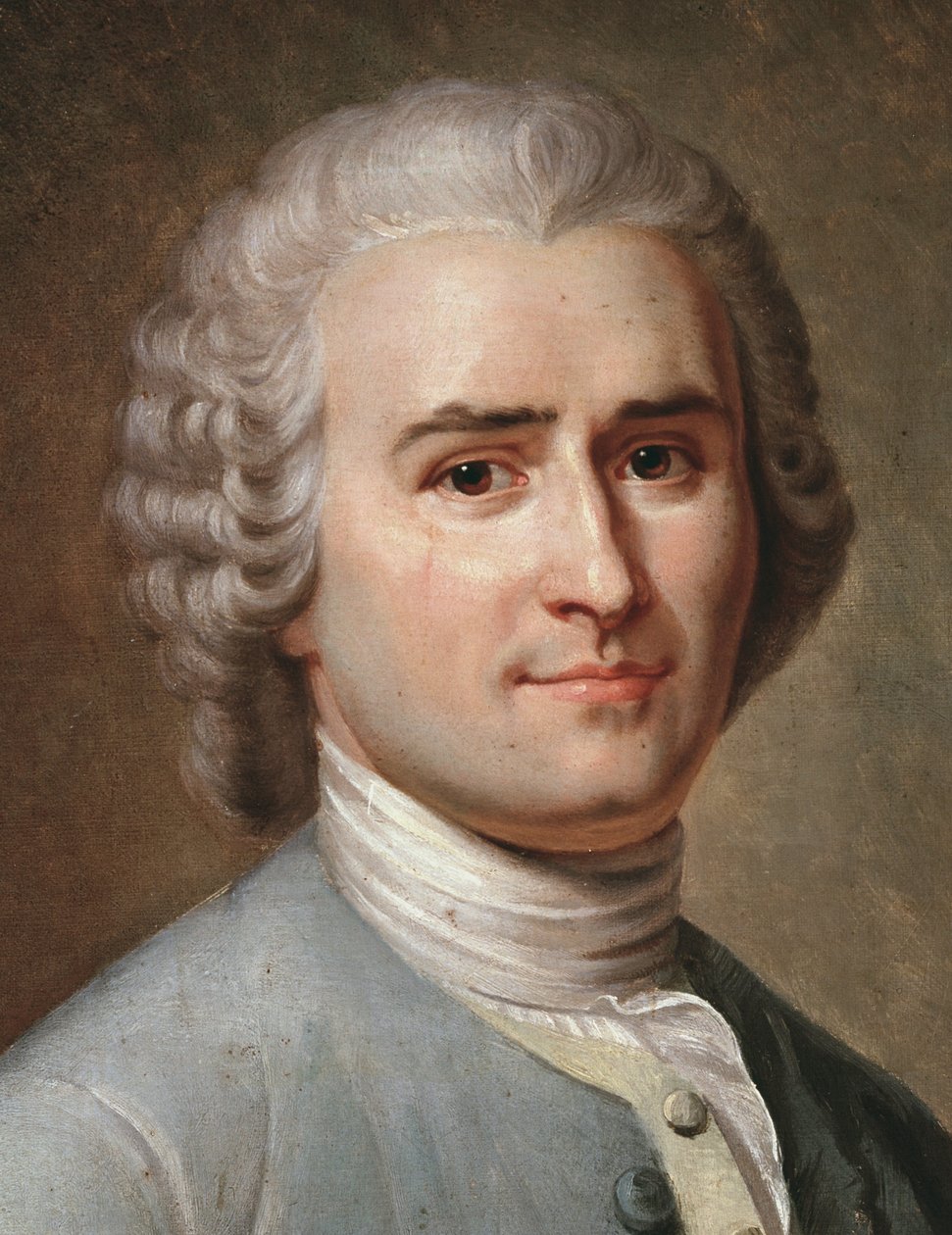 Portrett av Jean-Jacques Rousseau, sveitsisk filosof, detalj (pastell av Charles Escot