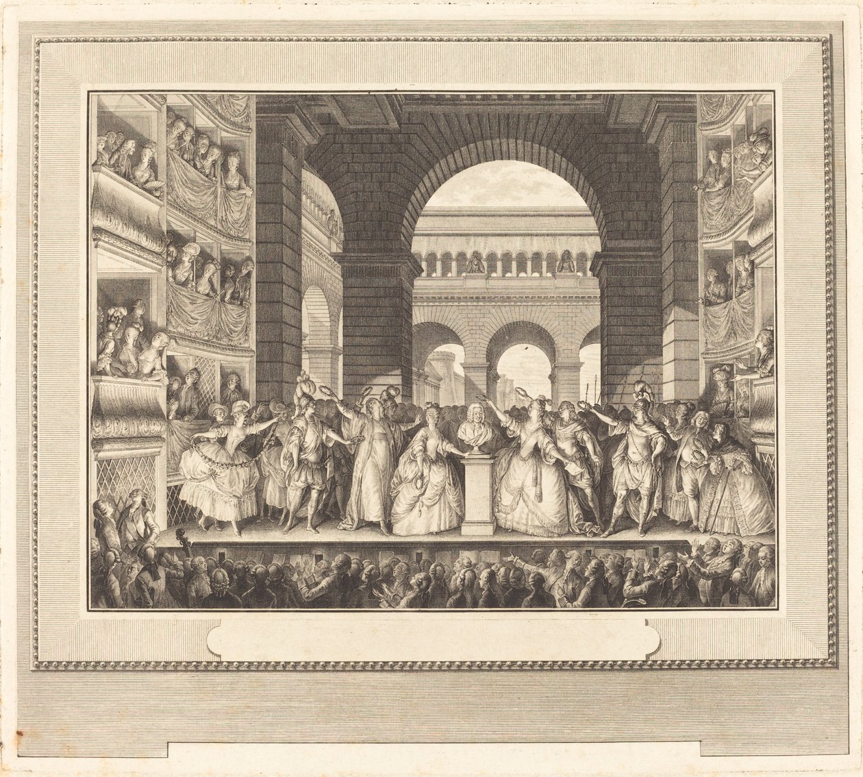 Coronation of Voltaire (The Crowning of Voltaire) av Charles Etienne Gaucher after Jean Michel Moreau