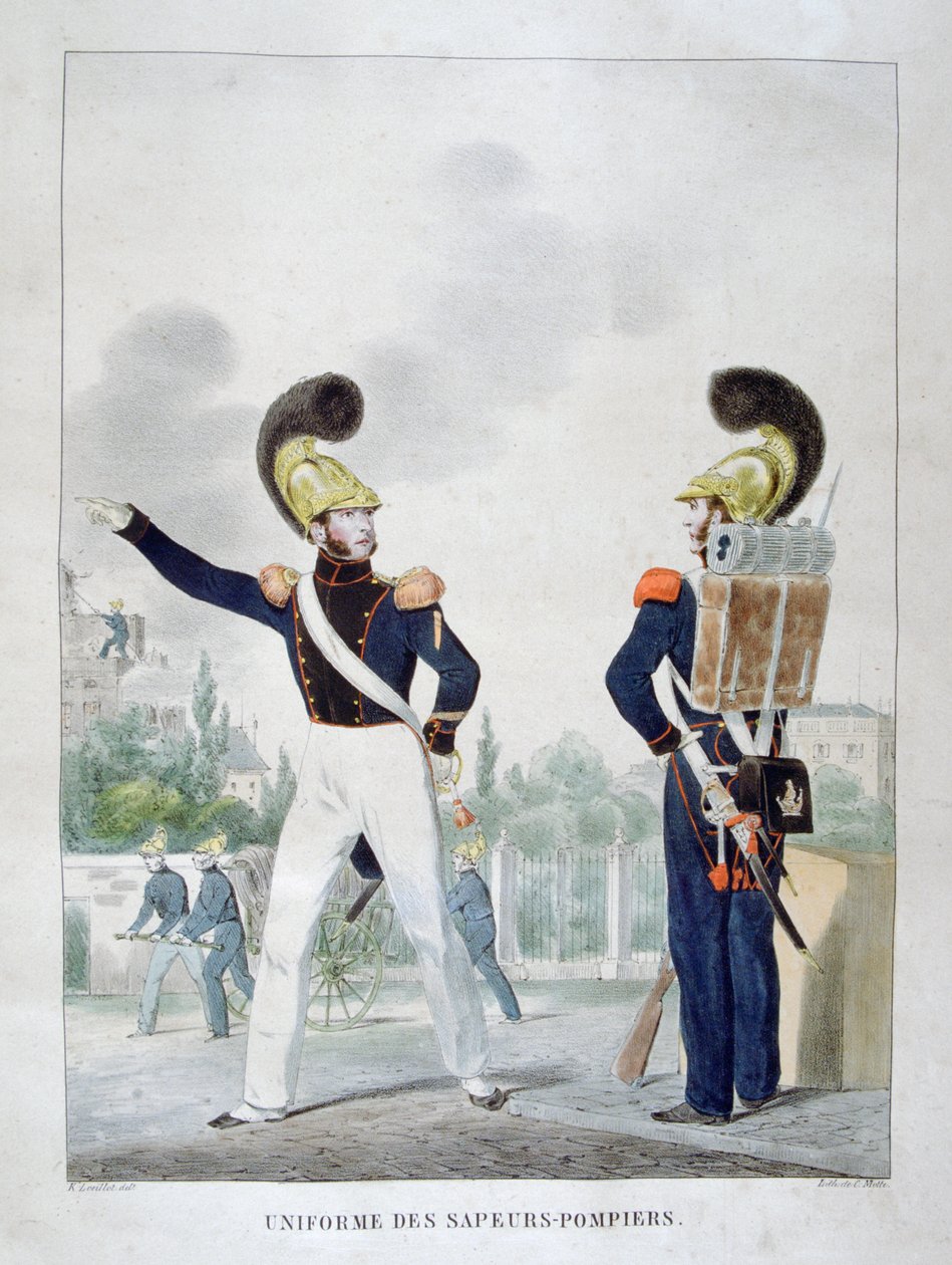 Uniform av militære sapper-brannmenn, Frankrike, 1823 av Charles Etienne Pierre Motte