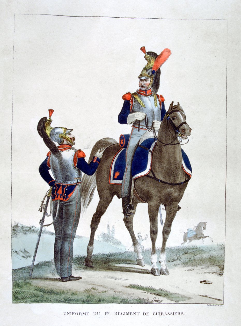 Uniform av 1st Regiment of Chasseurs, Frankrike, 1823. av Charles Etienne Pierre Motte