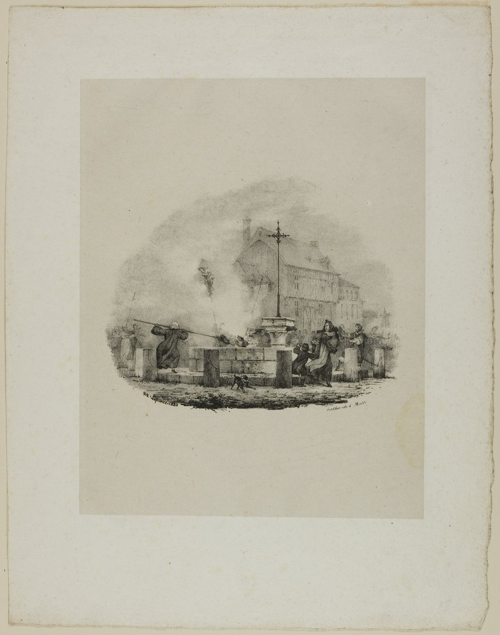 Ukjent dramatisk scene av Charles Etienne Pierre Motte