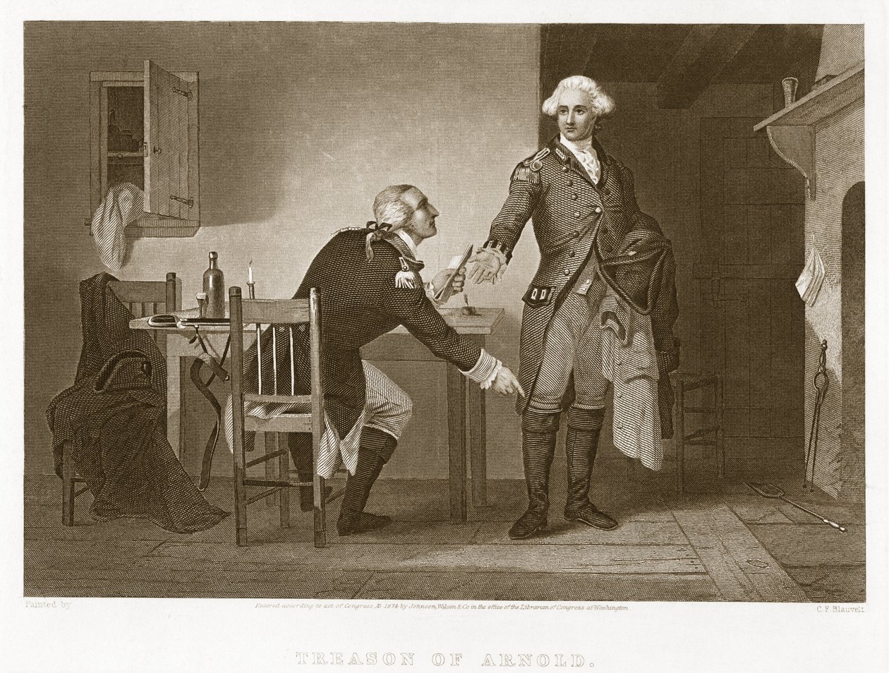 Forræderi fra Arnold, pub. 1874 av Charles F. Blauvelt