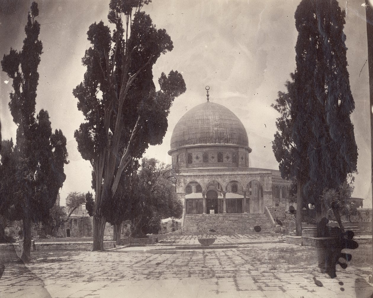 Klippedomen på Haram al Sharif i Jerusalem, fra sør, 1870 av Charles F. Tyrwhitt Drake